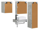 Bathroom Furniture Set 5 pcs Concrete Grey 3407274