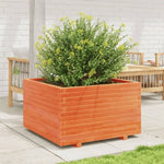 ZNTS Garden Planter Wax Brown 80x80x49.5 cm Solid Wood Pine 3282531