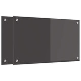 Kitchen Backsplash 2 pcs Dark Grey 70 x 40 cm Tempered Glass 3415458