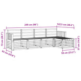Outdoor Sofa Set 5 pcs White 249 x 122.5 x 73 cm 3391664