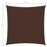ZNTS Sunshade Sail Oxford Fabric Square 4x4 m Brown 135799