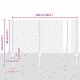 Fence and Post Silver 0.8 x 25 m Steel 3336306