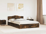 Bed Frame with Drawer Smoked Oak 120 x 200 cm Engineered Wood 3413215
