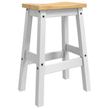 Bar Stool 2 pcs White and Honey Wax 44 x 30 x 63 cm Solid-Pine 42033391