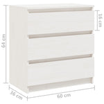 Bedside Cabinets 2 pcs White 60x36x64 cm Solid Pinewood 3093548