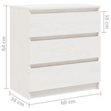 Bedside Cabinets 2 pcs White 60x36x64 cm Solid Pinewood 3093548
