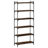 Bookcase 6-Tier Smoked Oak 80x30x188 cm Engineered Wood 837684