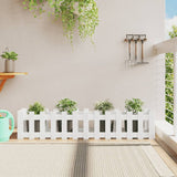 Garden Raised Bed with Fence Design White 150x30x30 cm Solid Wood Pine 832488