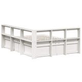 ZNTS Bookcase Bed without Mattress White 150x200cm Solid Wood Pine 3324458