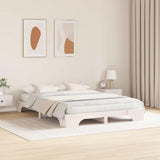 Bed Frame White 140 x 200 cm Solid Pine Wood 872861