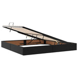 Storage Bed with Mattress Black 200 x 200 cm Faux leather 3369961