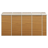 Garden Shed Light Brown 191x385x198 cm Galvanised Steel 3188278