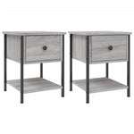 ZNTS Bedside Tables 2 pcs Grey Sonoma 34x35.5x45 cm Engineered Wood 825860