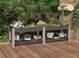 Garden Raised Bed with Shelf Grey 200x50x75 cm WPC 362573
