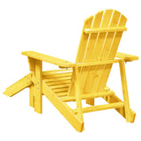 Adirondack Chair with Ottoman Yellow Solid Wood Fir 4007241
