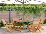 5 Piece Garden Dining Set Taupe Fabric and Solid Wood 3281834