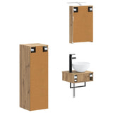 Bathroom Cabinet Set 4 pcs Artisan Oak 40 x 10.5 x 60.5 cm 3407366