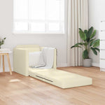 Floor Sofa Bed with Cushion Cream 74 x 77 x 81 cm Faux leather 4106631
