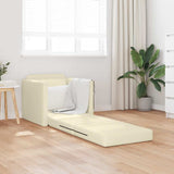 Floor Sofa Bed with Cushion Cream 74 x 77 x 81 cm Faux leather 4106631