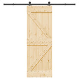 Sliding Door NARVIK Natural and Black 70 x 210 cm 3445221