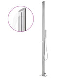 Garden Shower with Grey Base 225 cm Stainless Steel 3070785