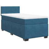 Box Spring Bed with Mattress Dark Blue 100x200 cm Velvet 3286238