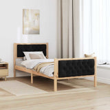 Bed Frame with Headboard Black 90 x 200 cm Solid Pine Wood 878426