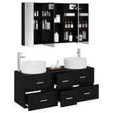 Bathroom Furniture Set 4 pcs Black Oak 3407104