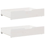 ZNTS Bed Frame without Mattress White 140x190 cm Solid Wood Pine 3301681