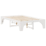 Bed Frame White 135 x 190 cm Solid Pine Wood 872996