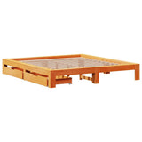 Bed Frame without Mattress Wax Brown 180x200 cm Super King Solid Wood Pine 3308992