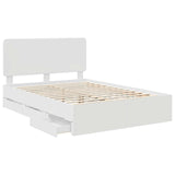 Bed Frame with Drawer White 140 x 190 cm Engineer Wood 3412595