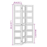 Room Divider 3 Panels White Solid Wood Paulownia 358687