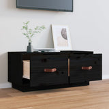 TV Cabinet Black 80x34x35 cm Solid Wood Pine 818244