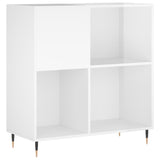 Record Cabinet High Gloss White 84.5x38x89 cm Engineered Wood 831766