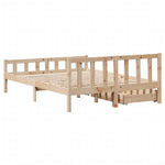 ZNTS Bed Frame without Mattress 135x190 cm Double Solid Wood Pine 3301569