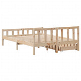 ZNTS Bed Frame without Mattress 135x190 cm Double Solid Wood Pine 3301569