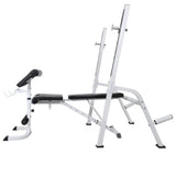 Workout Bench with Weight Rack, Barbell and Dumbbell Set 90 kg 275372