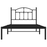 ZNTS Metal Bed Frame without Mattress with Headboard Black 100x190cm 353433
