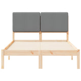Bed Frame with Upholstered Headboard Light Grey 135 x 190 cm 877919
