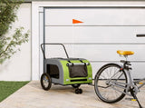 Pet Bike Trailer Green and Grey Oxford Fabric and Iron 93857