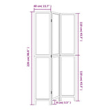 Room Divider 3 Panels White Solid Wood Paulownia 358672