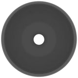 Luxury Wash Basin Round Matt Dark Grey 40x15 cm Ceramic 147005