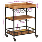 Bar Cart 60x40x80 cm Solid Wood Acacia and Iron 372753