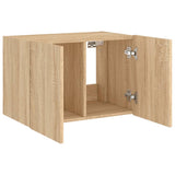 TV Wall Cabinet with LED Lights Sonoma Oak 60x35x41 cm 837306