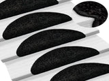 Stair Mats 15 pcs 56x17x3 cm Black Half Round 133893