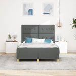 ZNTS Bed Frame Dark Grey 160x200 cm Fabric 3344740