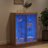 Sideboard with LED Lights Sonoma Oak 81x37x100 cm 836716