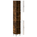 Bathroom Cabinet with Open Shelf HAARLEM Smoked Oak 896820