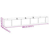 Garden Raised Bed 400x80x44 cm Galvanised Steel Silver 45516